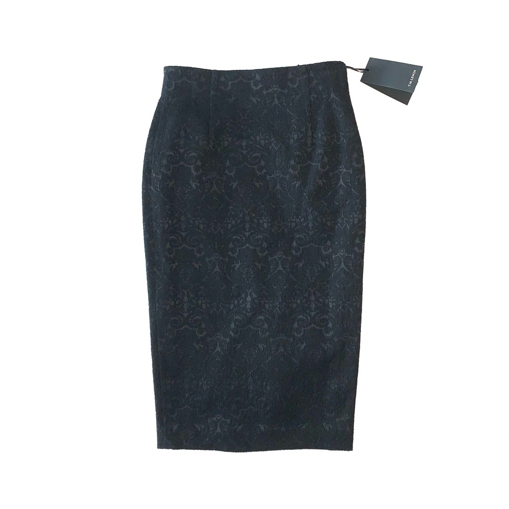 T.M. Lewin Milla Black Jacquard Pencil Skirt
